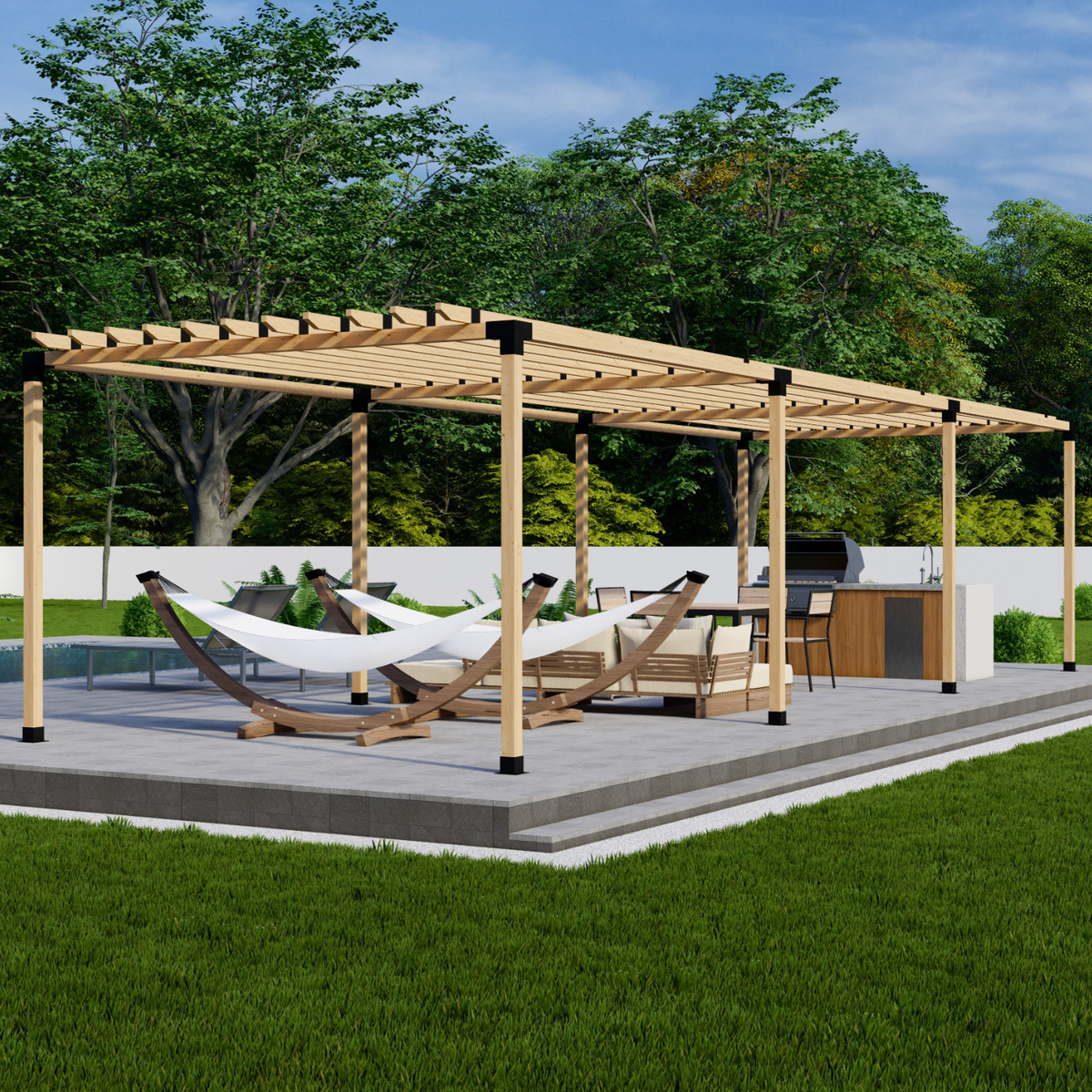 DIY Kit for a Contemporary Pergola With Roof