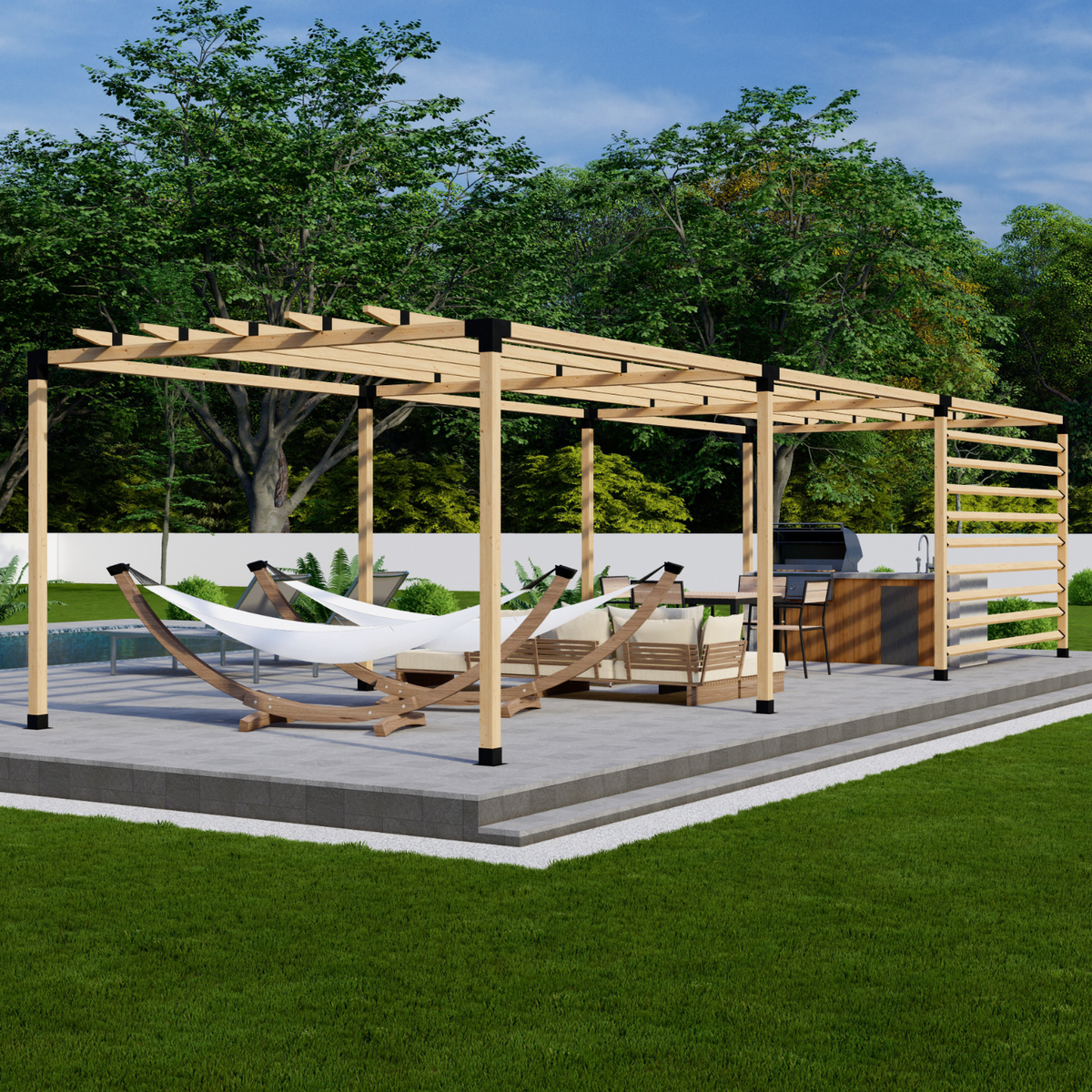 DIY Kit for a Backyard Pergola With Roof