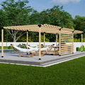 Kit for Building a Wood + Metal Pergola With Roof and Sides