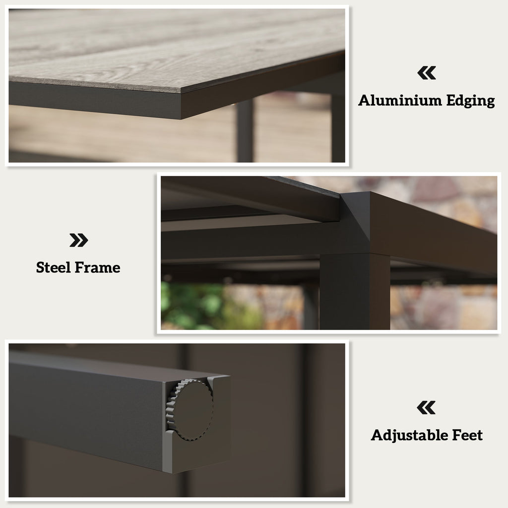 63"-94.5" Extendable Patio Dining Table for 6-8 People