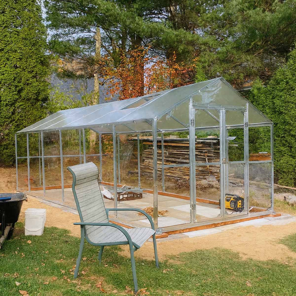 8' x 10' Greenhouse Kit with Galvanized Steel Frame, TMG Heavy Series™, Polycarb Roof and Crystal-Clear Walls TMG-GH811