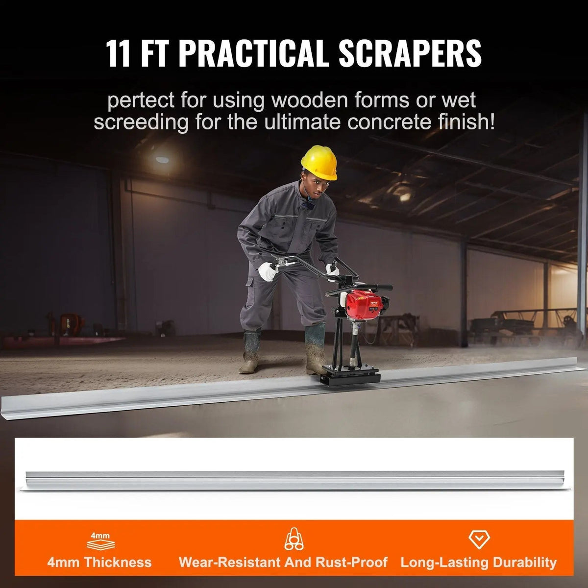 Gas Concrete Screed, 4-Stroke Vibrating Motor, Heavy-Duty Paving Tool, Smooth Finishing Performance, DOBA-GCS4
