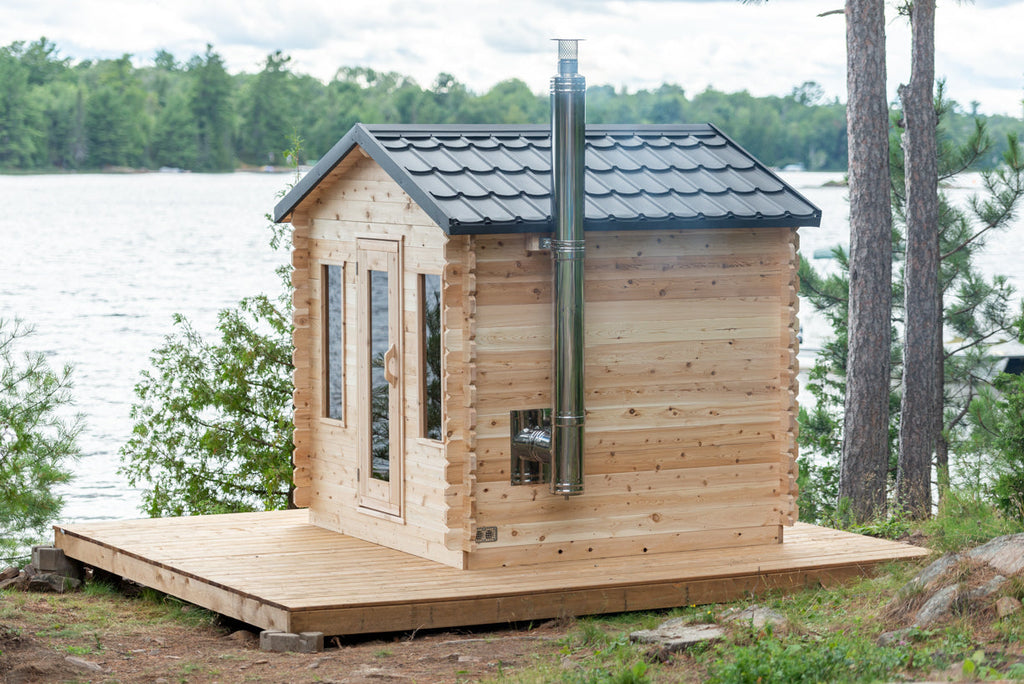 Dundalk LeisureCraft Georgian – Sauna cabine avec terrasse