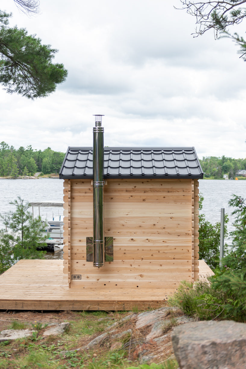 Dundalk LeisureCraft Georgian – Sauna cabine avec terrasse