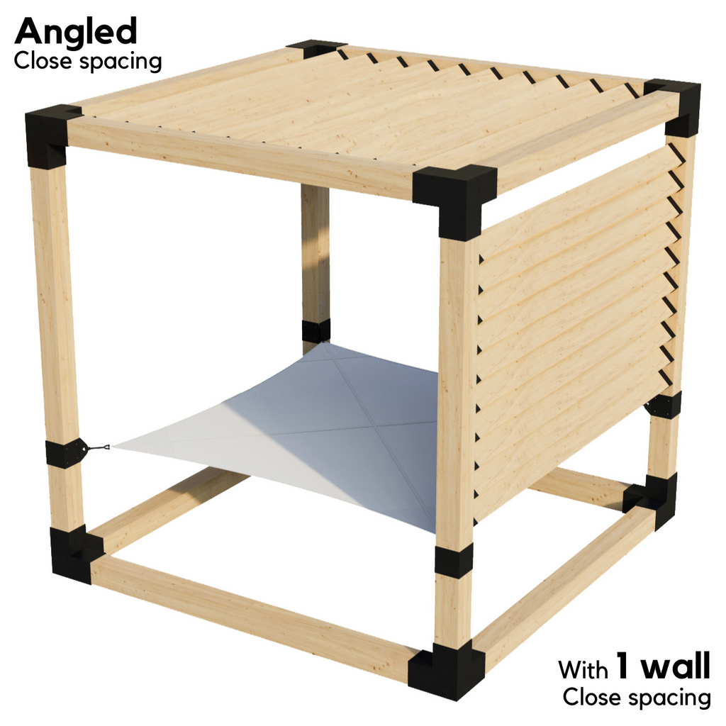 2-Person Pergola Hammock Kit with Angled Roof Slats (Kit for 6x6 Wood Posts)