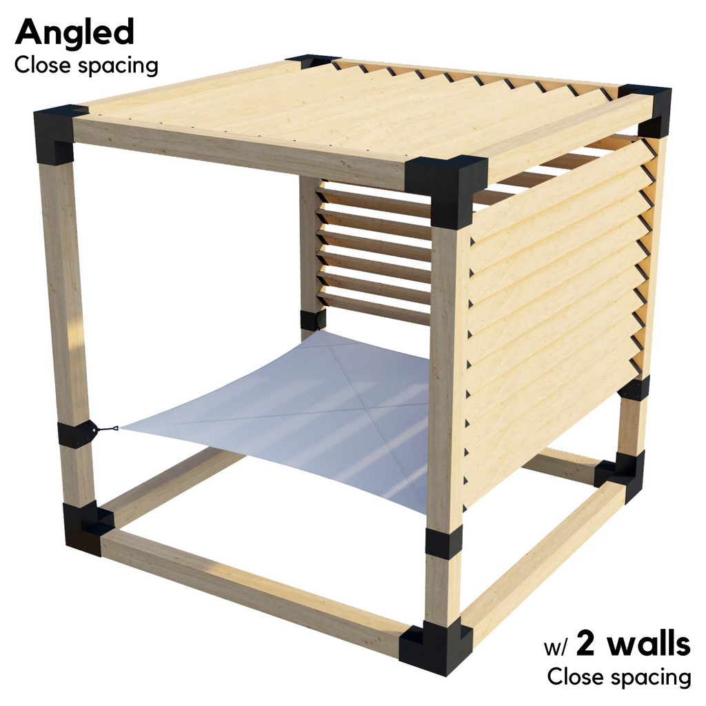 2-Person Pergola Hammock Kit with Angled Roof Slats (Kit for 6x6 Wood Posts)