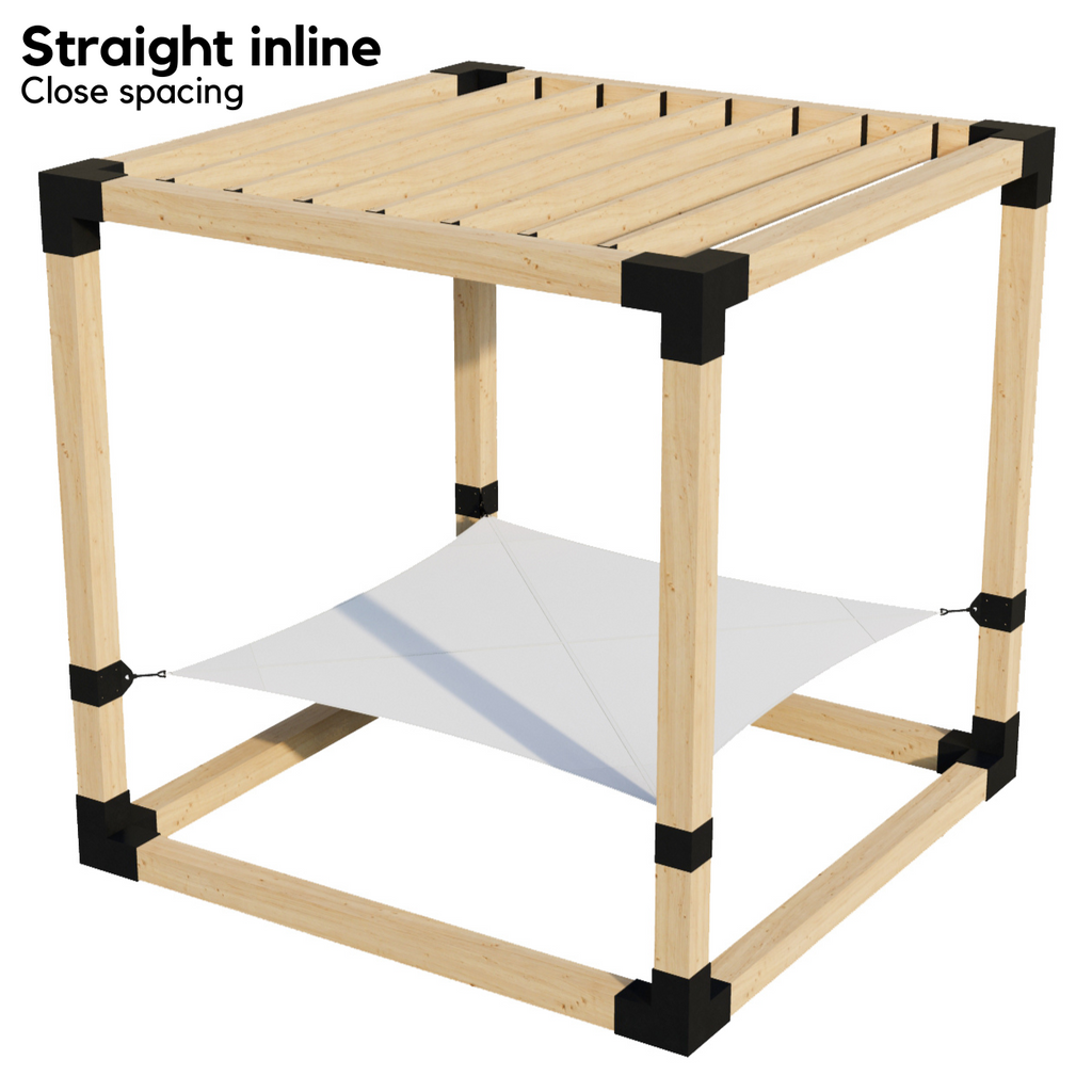 2-Person Pergola Hammock Kit with Inline Roof Rafters (for 6x6 Wood Posts)