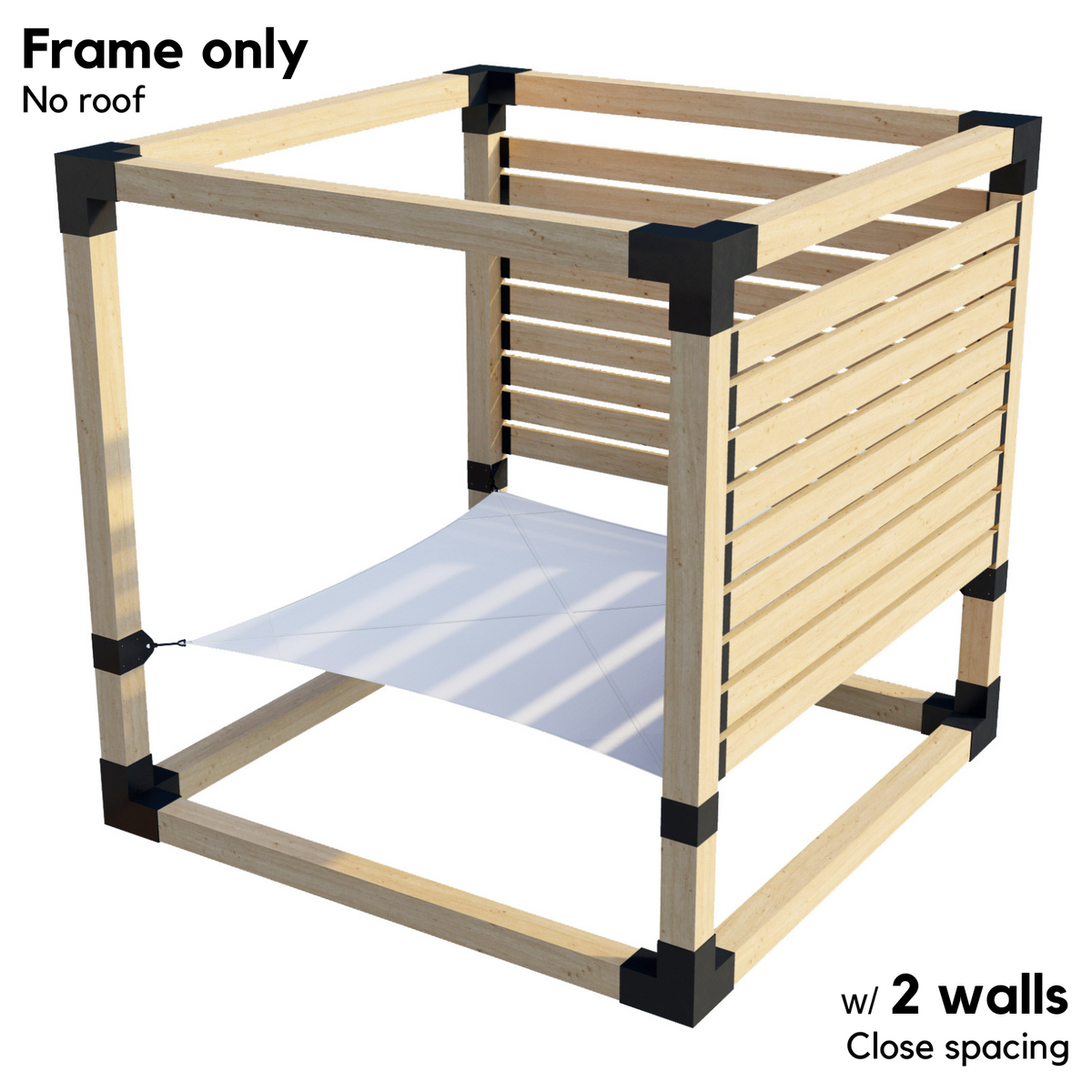 2-Person Pergola Hammock Kit - No Roof (for 6x6 Wood Posts)
