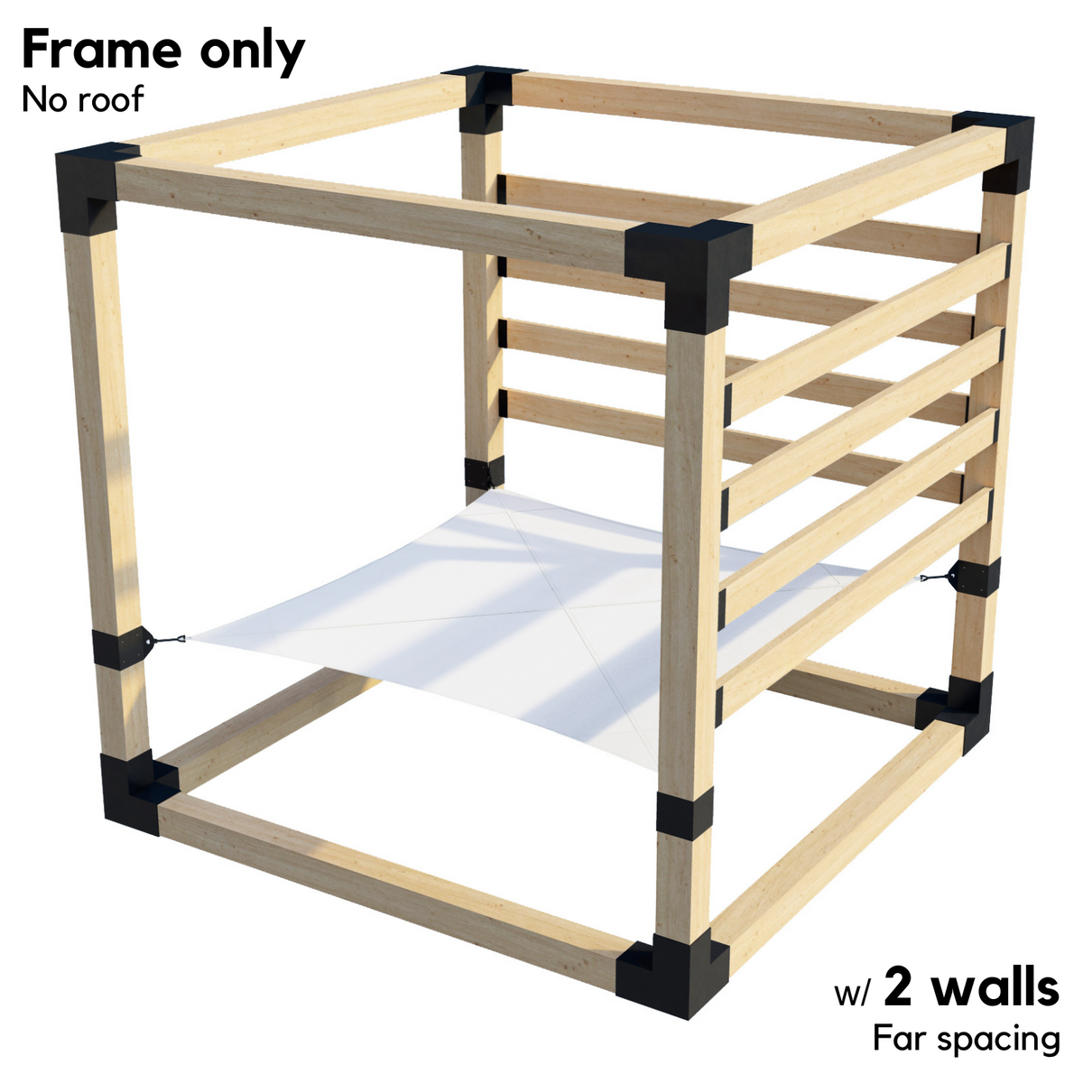 2-Person Pergola Hammock Kit - No Roof (for 6x6 Wood Posts)