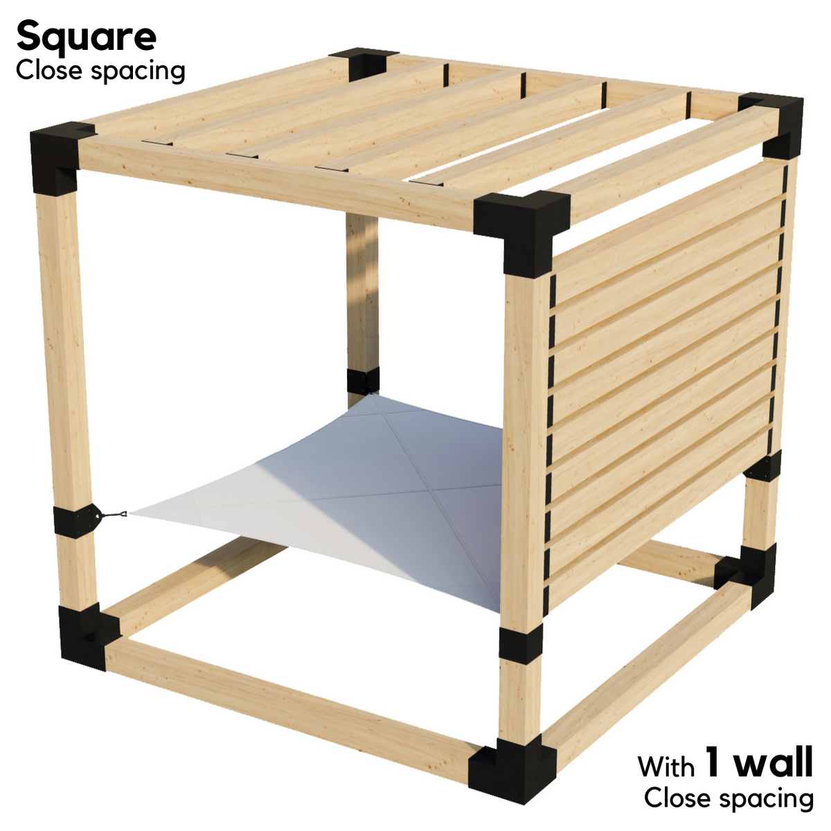 2-Person Pergola Hammock Kit with 6x6 Roof Rafters (for 6x6 Wood Posts)