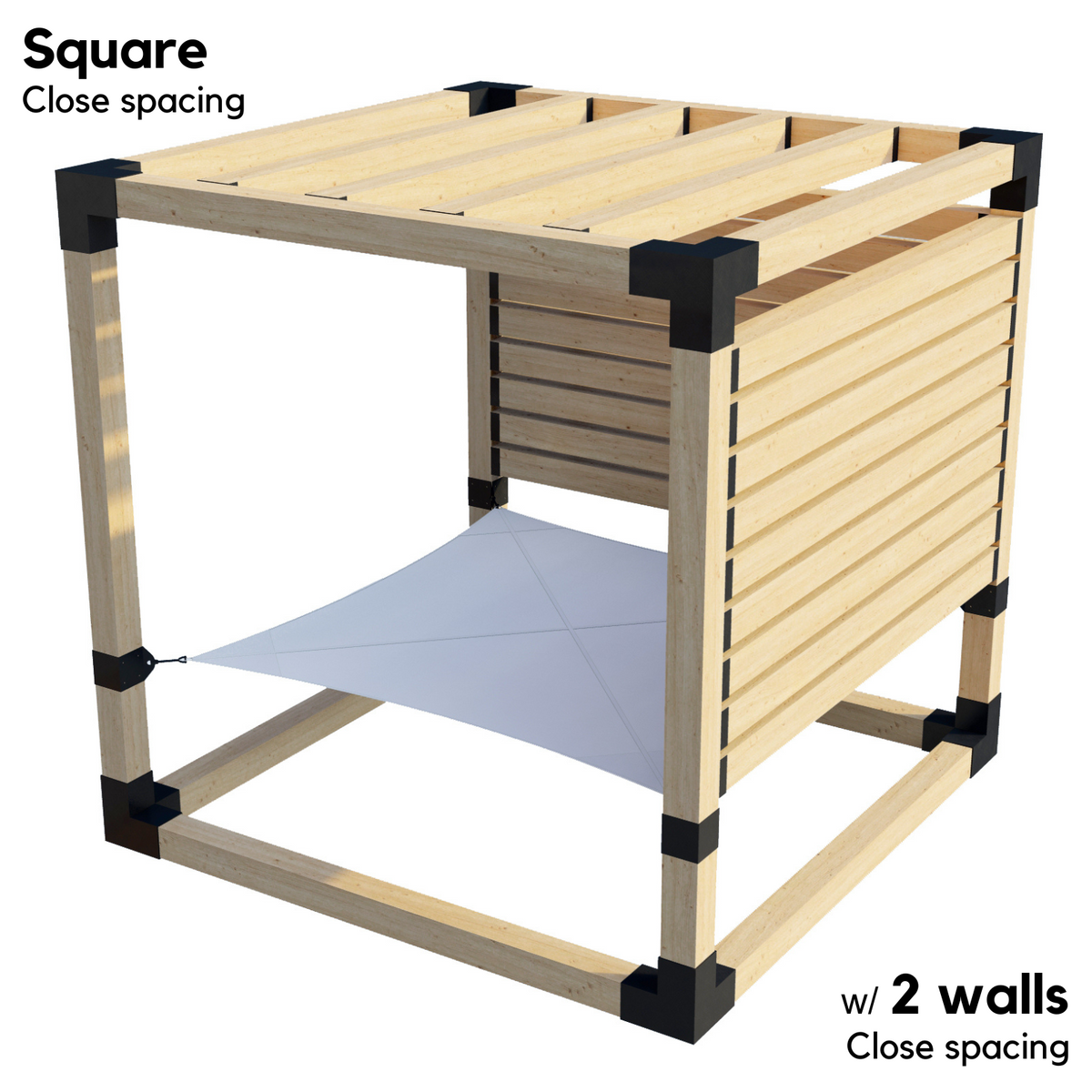2-Person Pergola Hammock Kit with 6x6 Roof Rafters (for 6x6 Wood Posts)