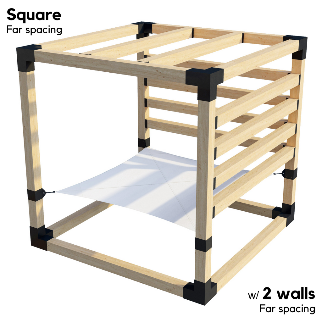 2-Person Pergola Hammock Kit with 6x6 Roof Rafters (for 6x6 Wood Posts)