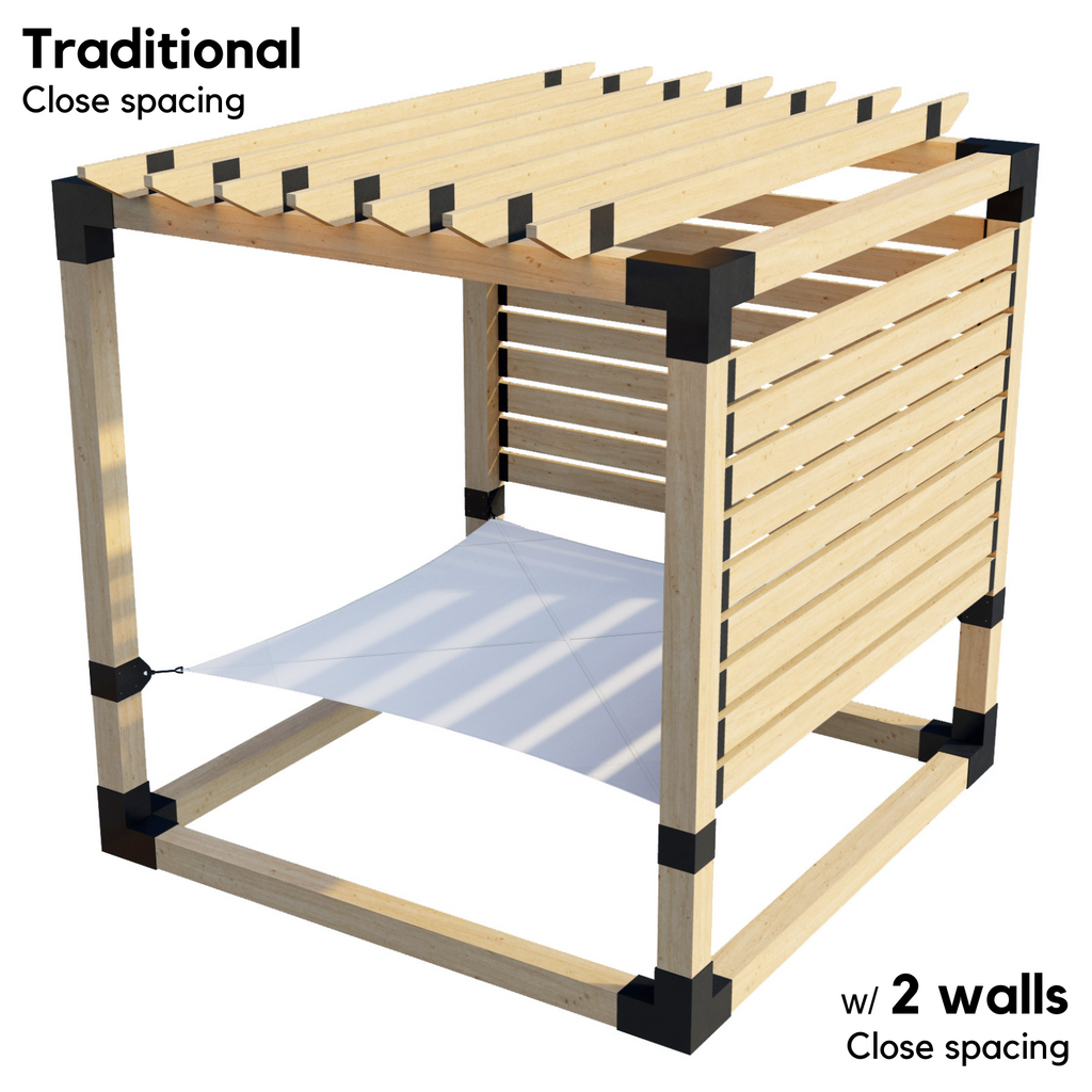 2-Person Pergola Hammock Kit with Traditional Rafters (for 6x6 Wood Posts)