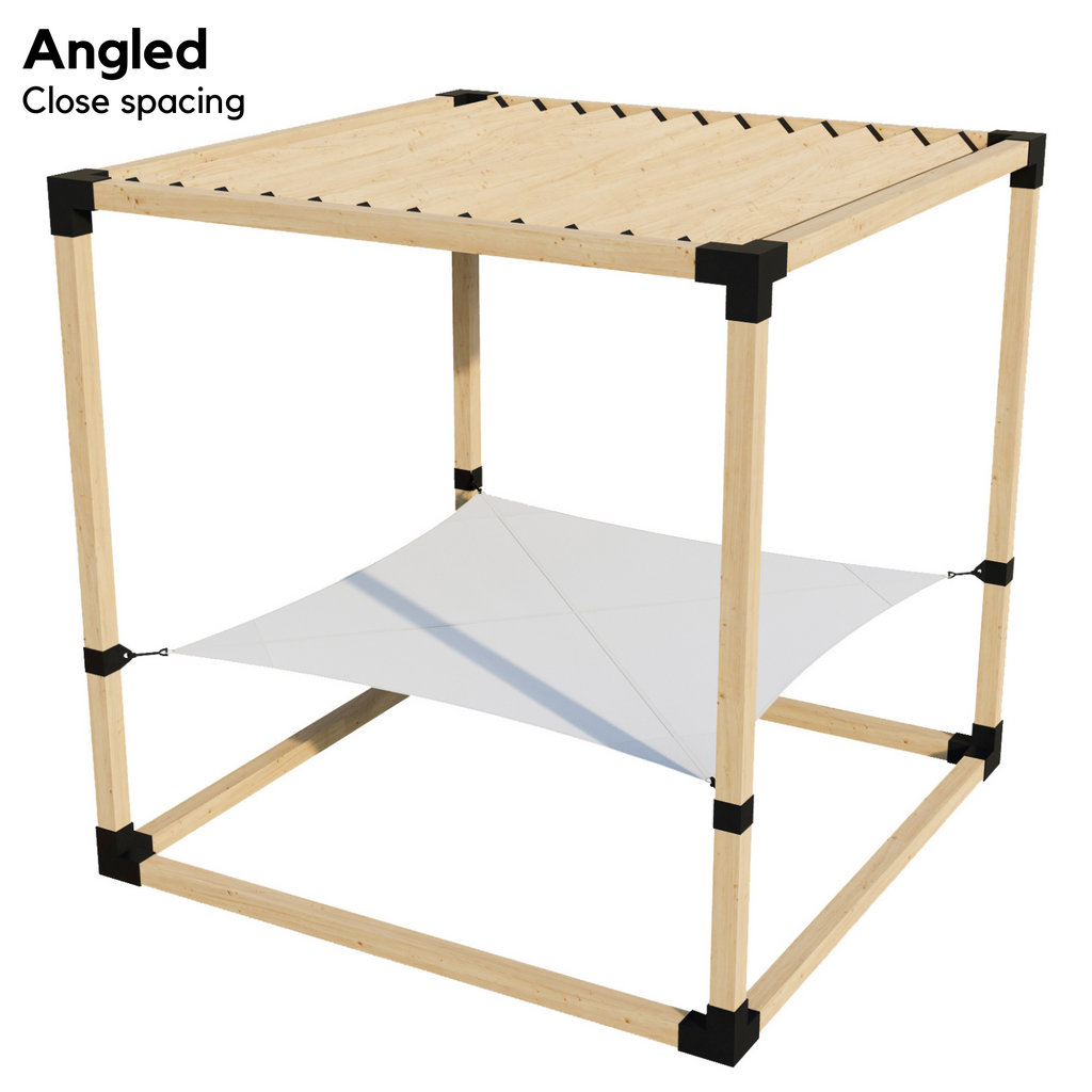 2-Person Pergola Hammock Kit with Angled Roof Slats (Kit for 4x4 Wood Posts)