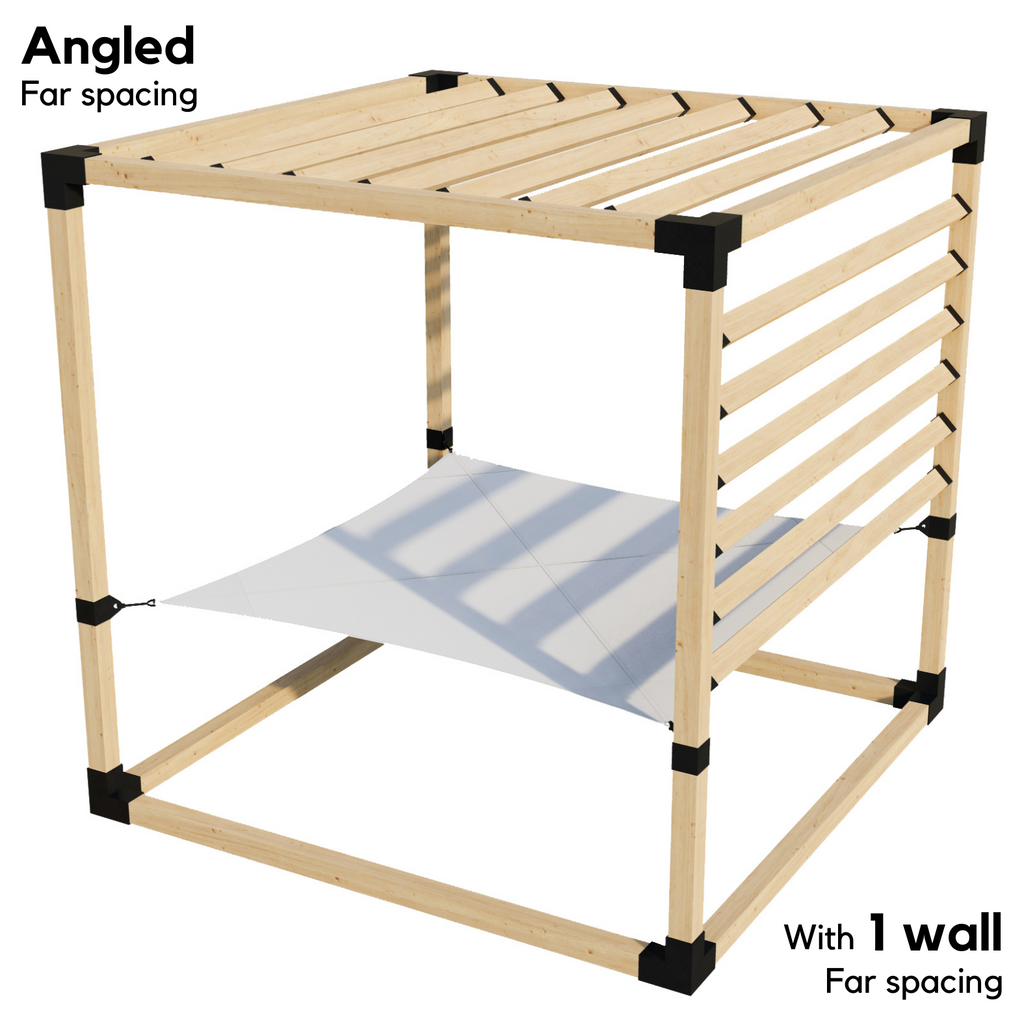 2-Person Pergola Hammock Kit with Angled Roof Slats (Kit for 4x4 Wood Posts)