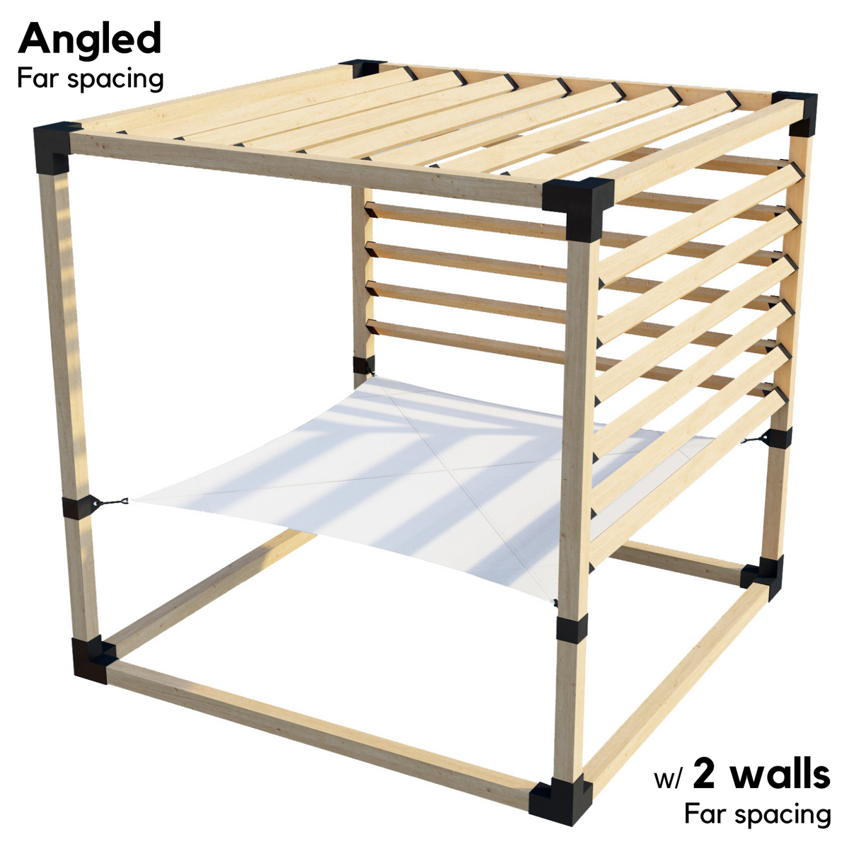 2-Person Pergola Hammock Kit with Angled Roof Slats (Kit for 4x4 Wood Posts)