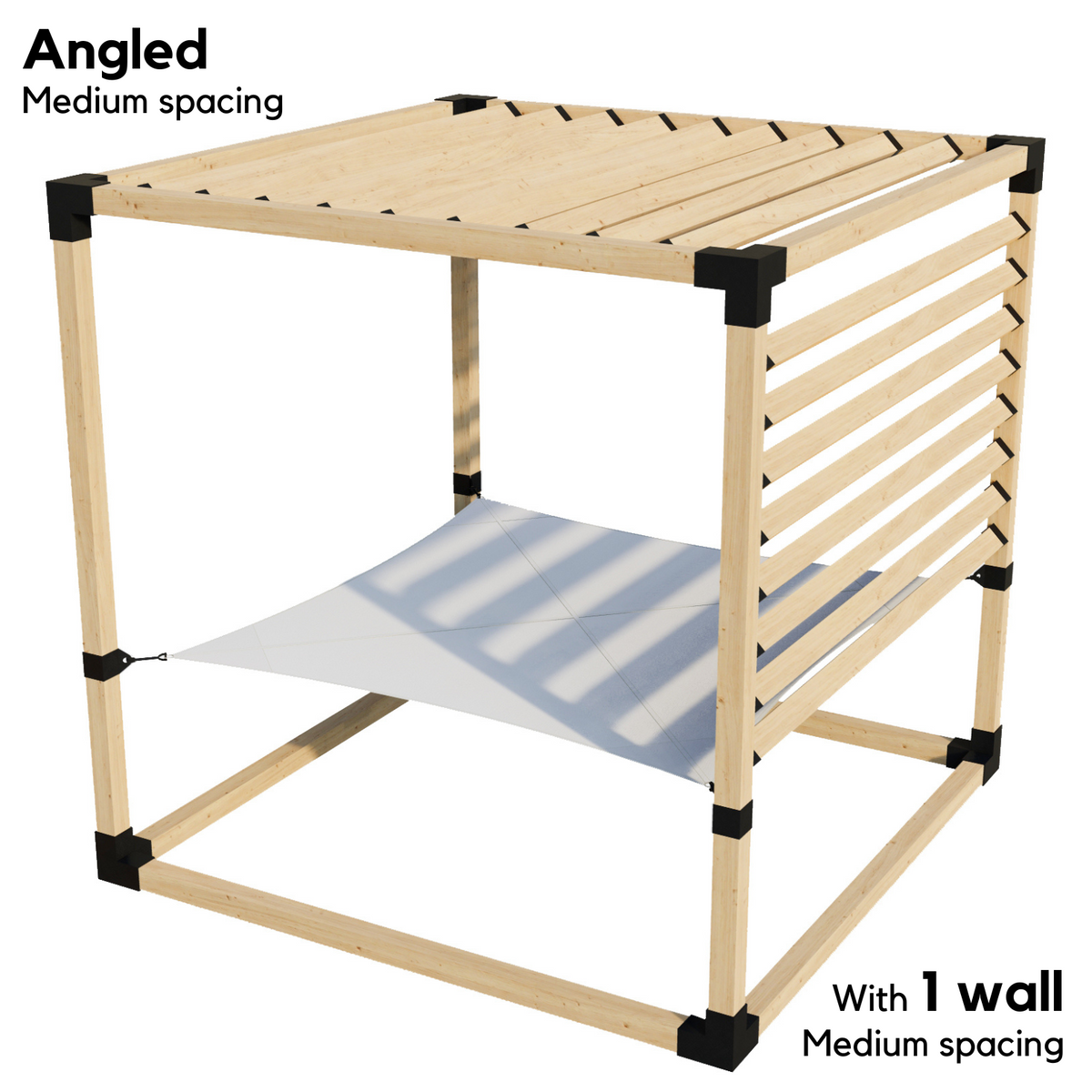 2-Person Pergola Hammock Kit with Angled Roof Slats (Kit for 4x4 Wood Posts)