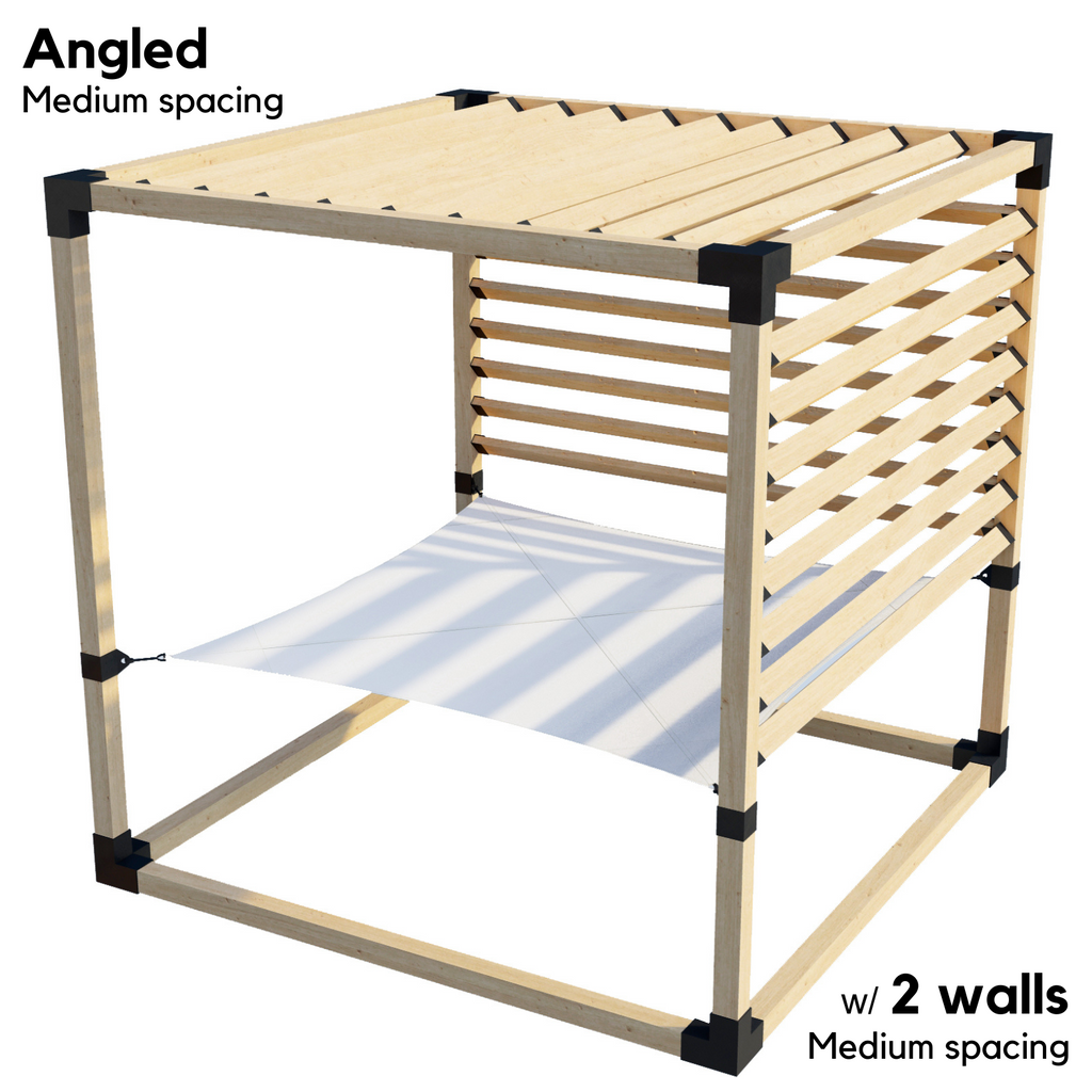 2-Person Pergola Hammock Kit with Angled Roof Slats (Kit for 4x4 Wood Posts)