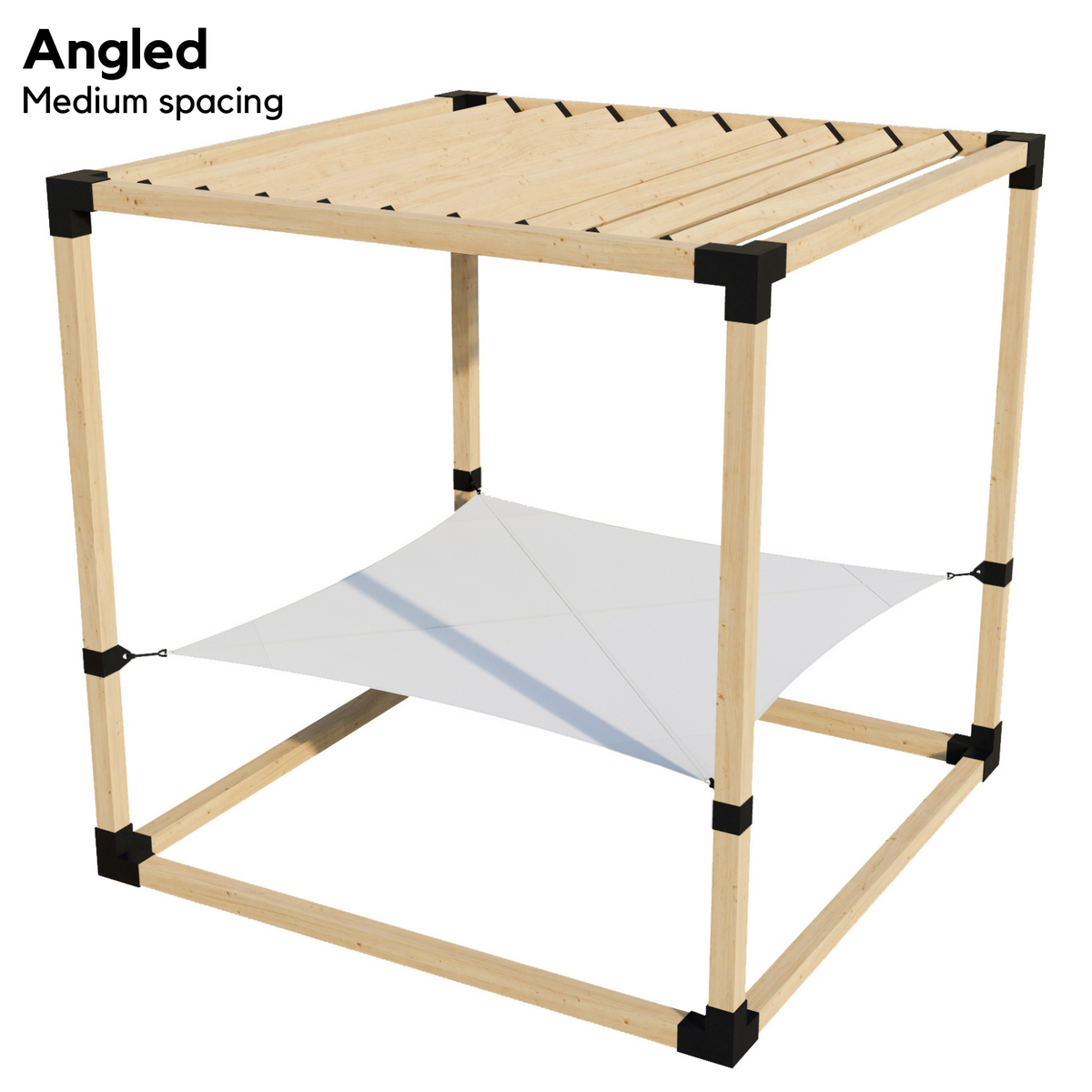 2-Person Pergola Hammock Kit with Angled Roof Slats (Kit for 4x4 Wood Posts)