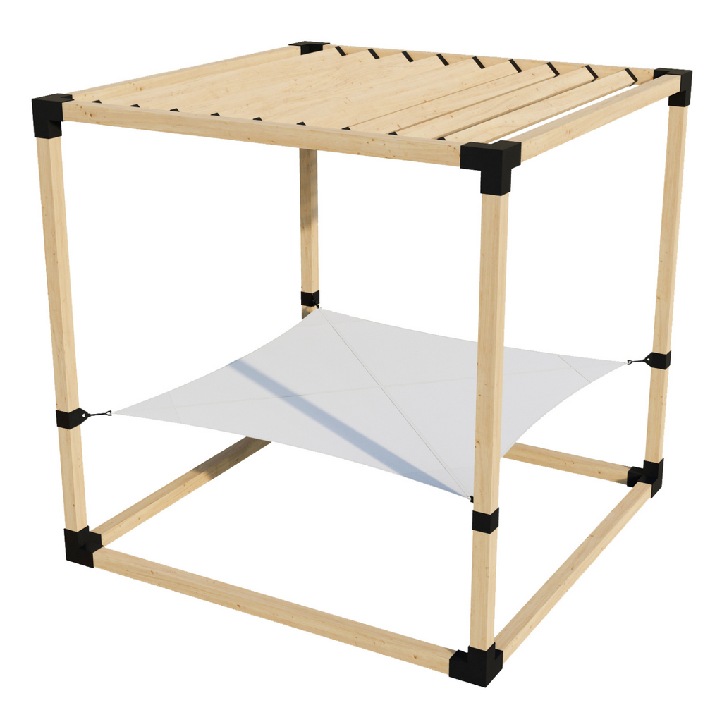 2-Person Pergola Hammock Kit with Angled Roof Slats (Kit for 4x4 Wood Posts)