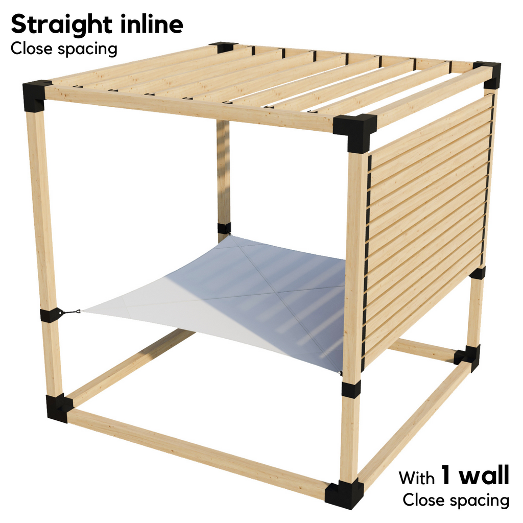 2-Person Pergola Hammock Kit with Inline Roof Rafters (for 4x4 Wood Posts)