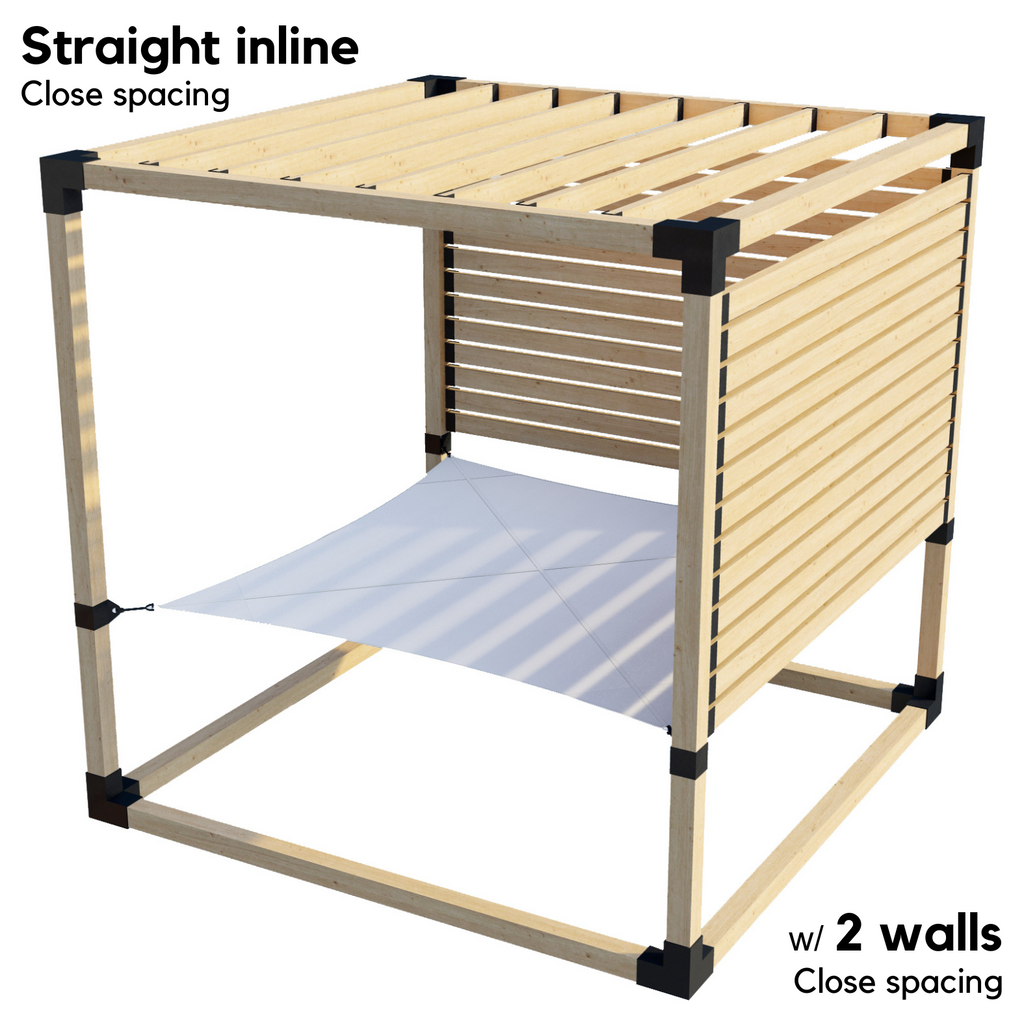 2-Person Pergola Hammock Kit with Inline Roof Rafters (for 4x4 Wood Posts)