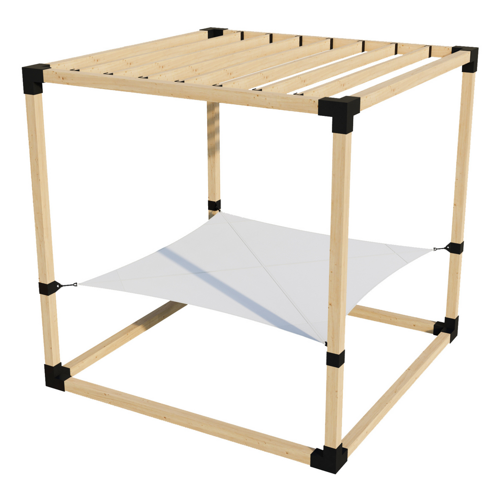 2-Person Pergola Hammock Kit with Inline Roof Rafters (for 4x4 Wood Posts)