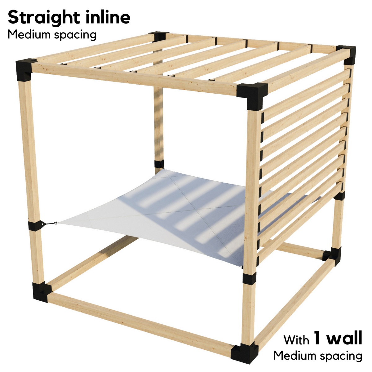 2-Person Pergola Hammock Kit with Inline Roof Rafters (for 4x4 Wood Posts)