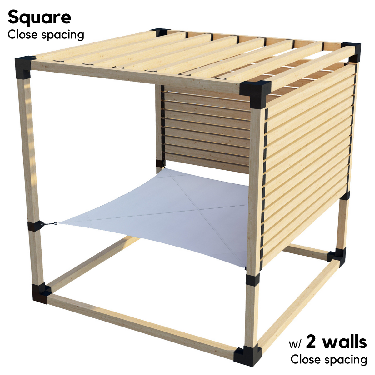 2-Person Pergola Hammock Kit with 4x4 Roof Rafters (for 4x4 Wood Posts)