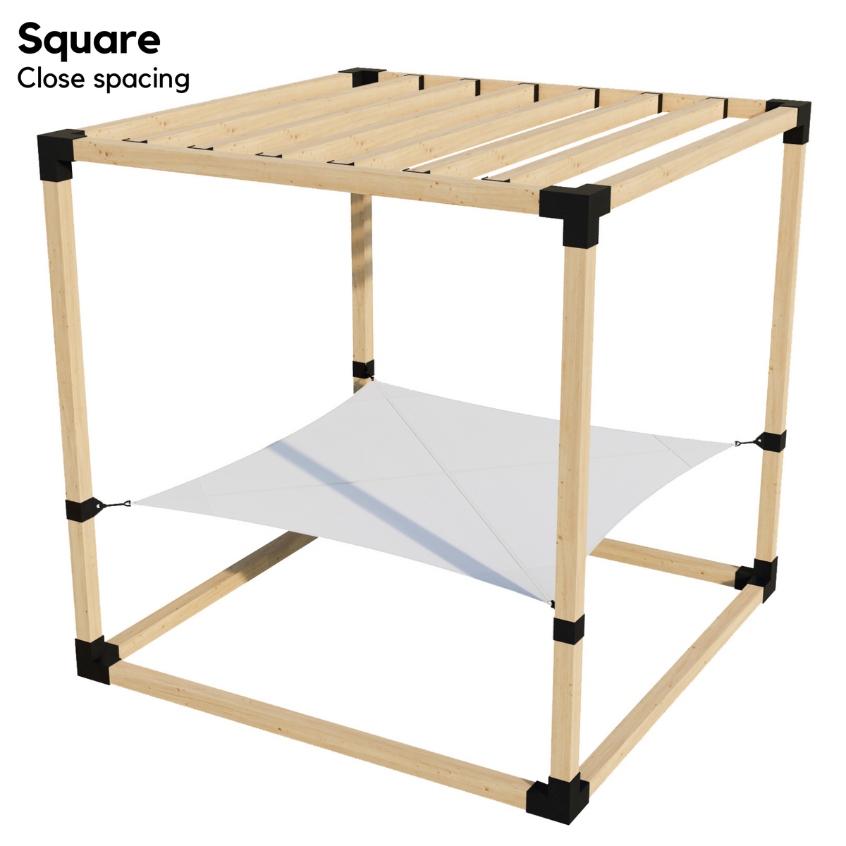2-Person Pergola Hammock Kit with 4x4 Roof Rafters (for 4x4 Wood Posts)