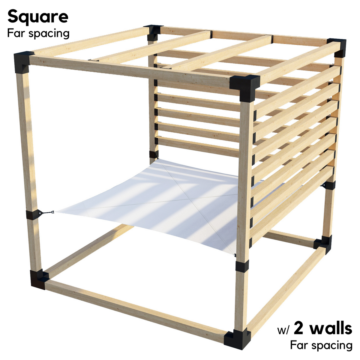 2-Person Pergola Hammock Kit with 4x4 Roof Rafters (for 4x4 Wood Posts)