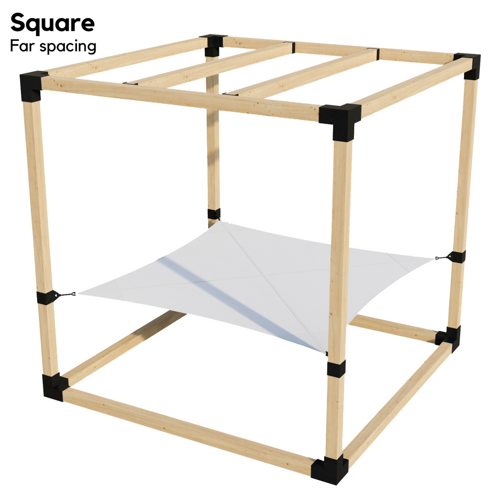 2-Person Pergola Hammock Kit with 4x4 Roof Rafters (for 4x4 Wood Posts)