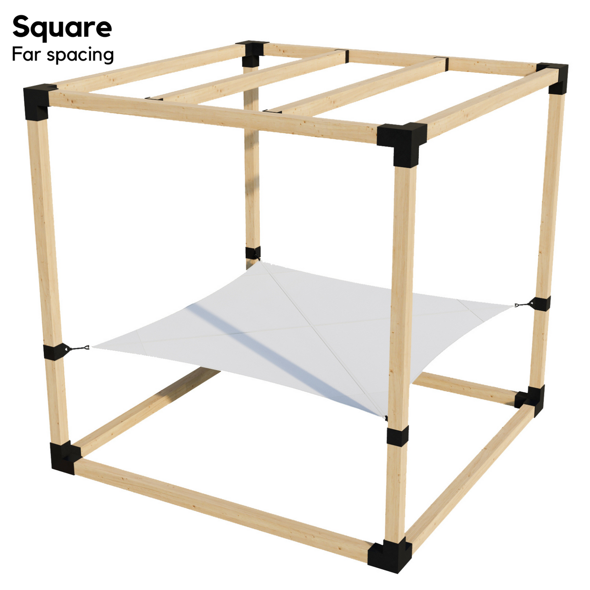2-Person Pergola Hammock Kit with 4x4 Roof Rafters (for 4x4 Wood Posts)