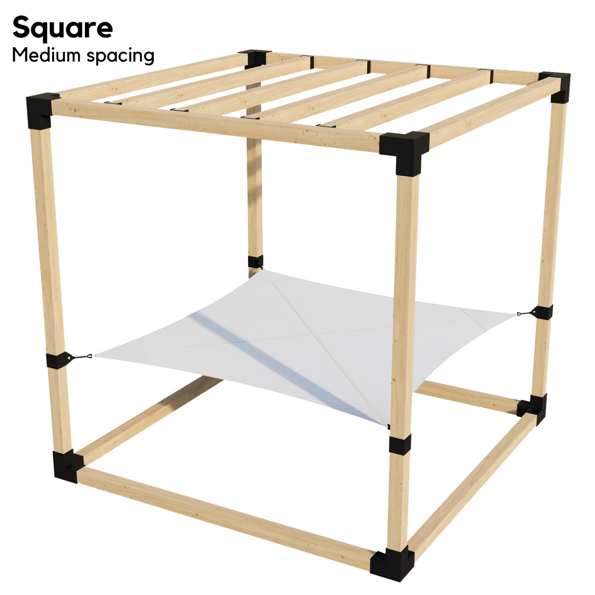 2-Person Pergola Hammock Kit with 4x4 Roof Rafters (for 4x4 Wood Posts)