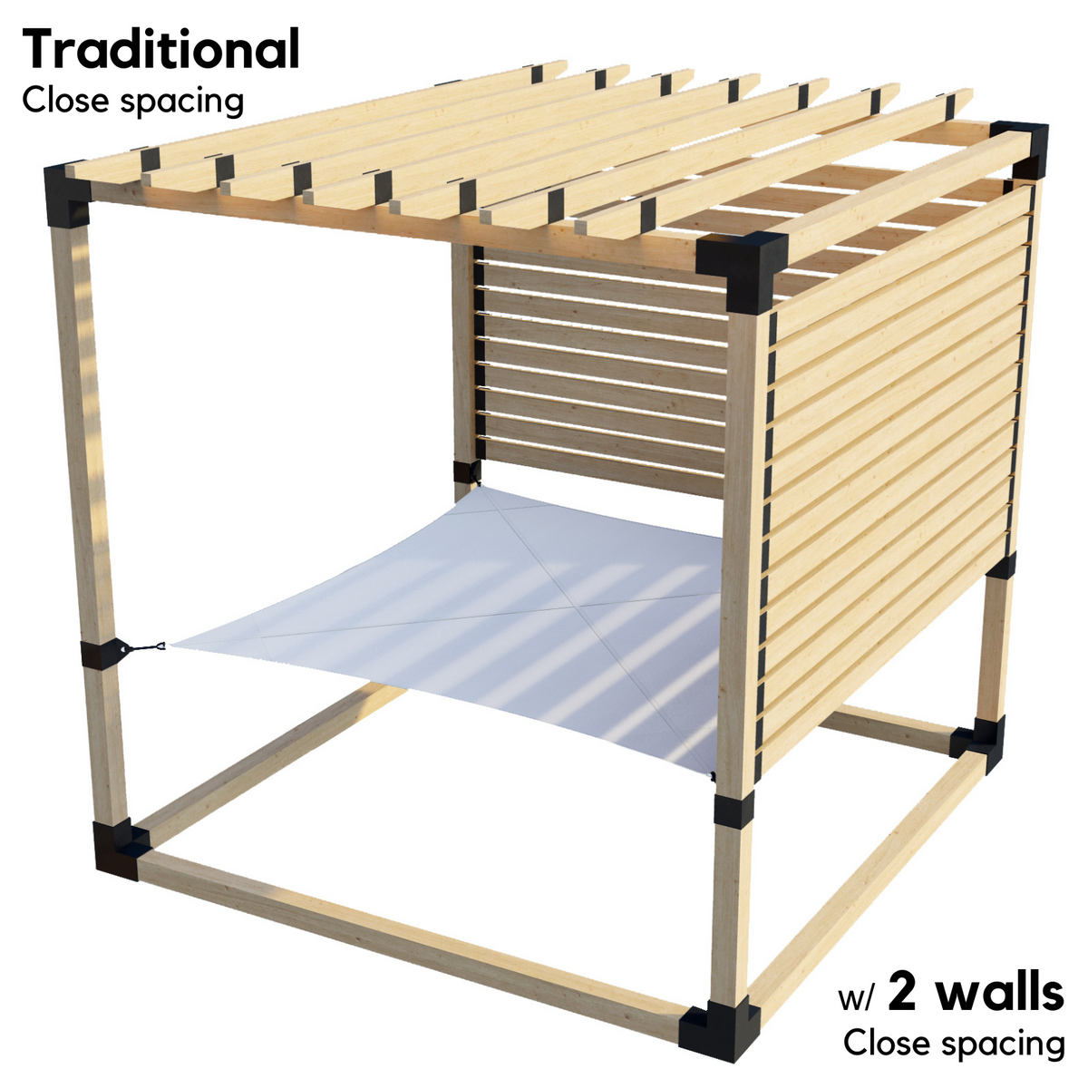 2-Person Pergola Hammock Kit with Traditional Rafters (for 4x4 Wood Posts)