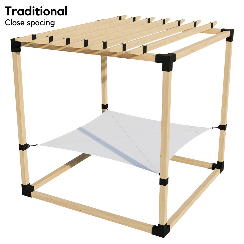 2-Person Pergola Hammock Kit with Traditional Rafters (for 4x4 Wood Posts)