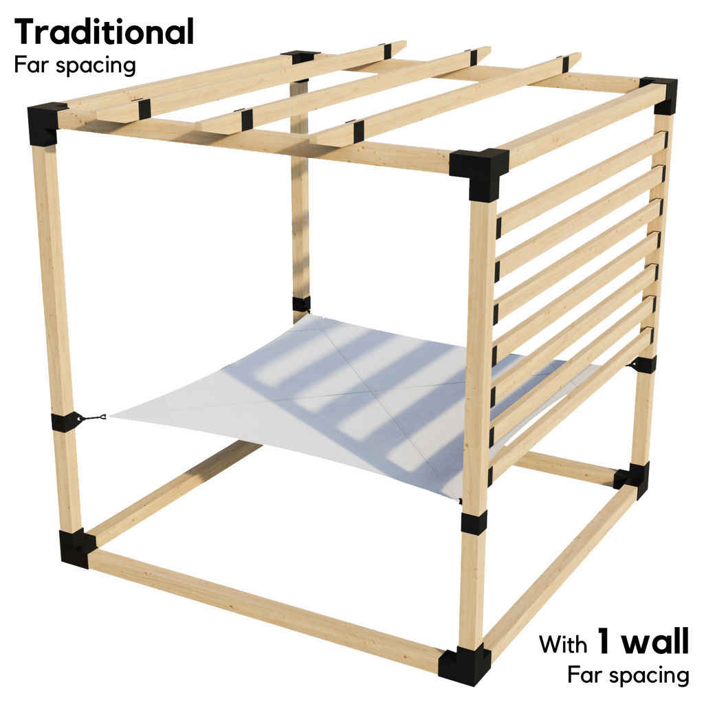 2-Person Pergola Hammock Kit with Traditional Rafters (for 4x4 Wood Posts)