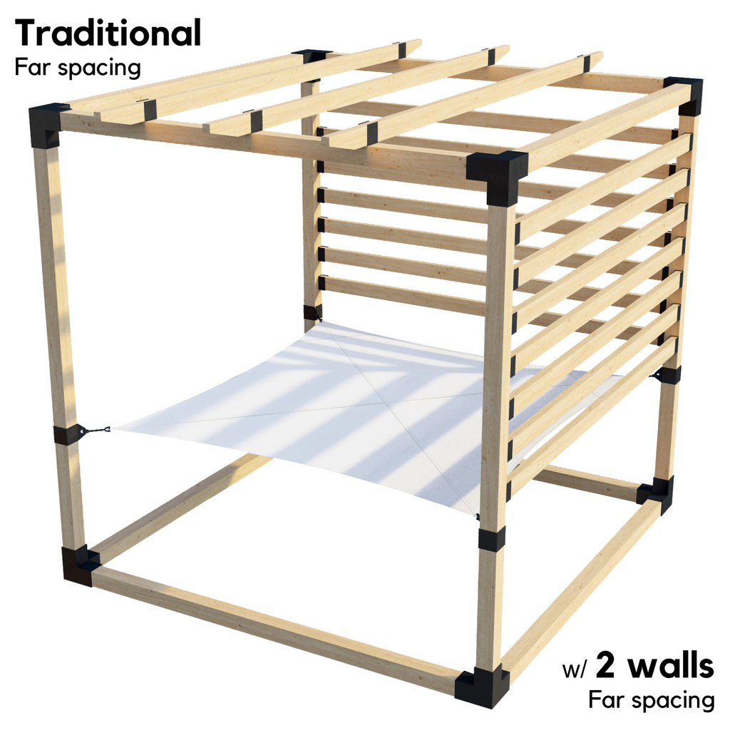2-Person Pergola Hammock Kit with Traditional Rafters (for 4x4 Wood Posts)