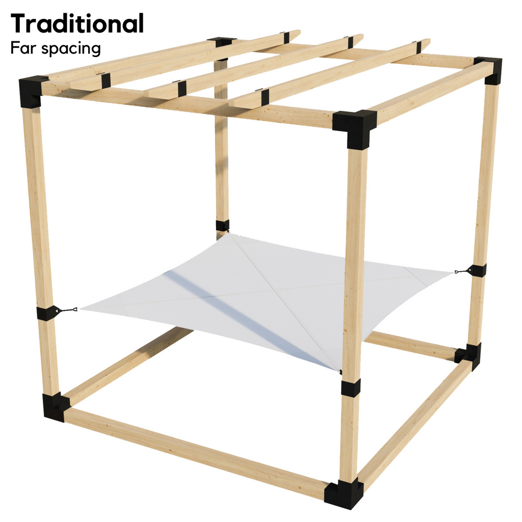 2-Person Pergola Hammock Kit with Traditional Rafters (for 4x4 Wood Posts)