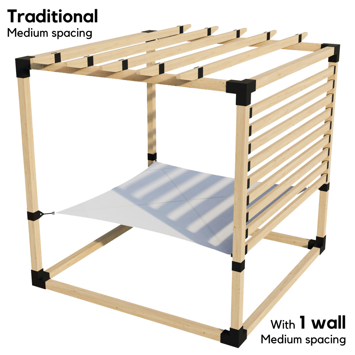 2-Person Pergola Hammock Kit with Traditional Rafters (for 4x4 Wood Posts)