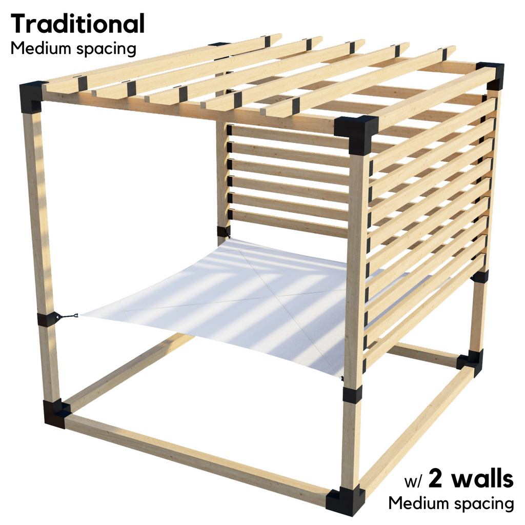 2-Person Pergola Hammock Kit with Traditional Rafters (for 4x4 Wood Posts)