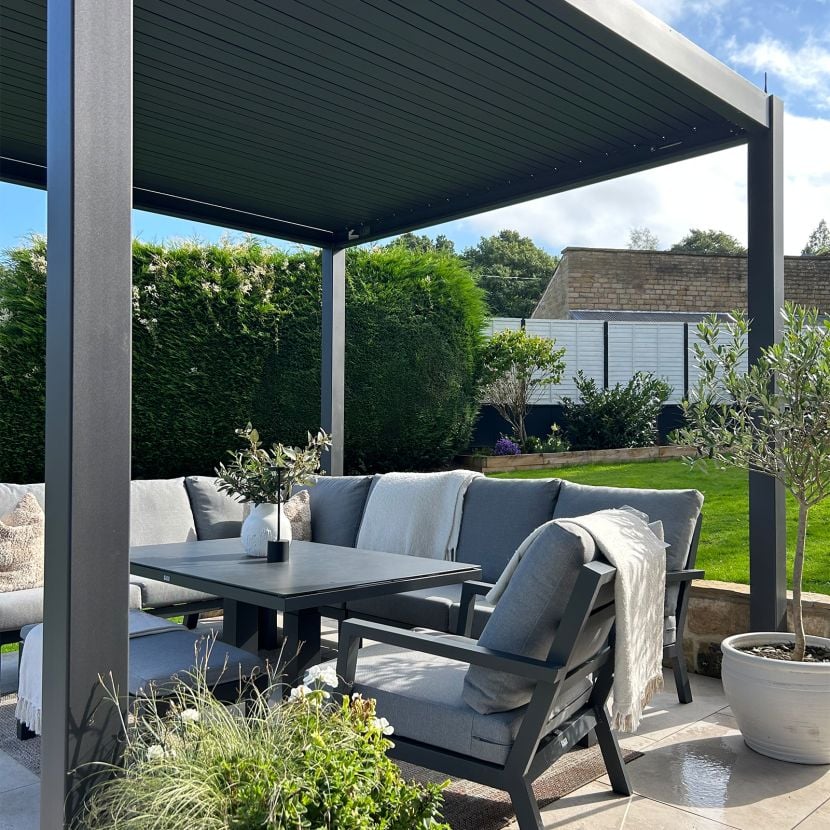 NOVA TITAN PLUS 3m x 3m Square Pergola – Grey (2026 Model)