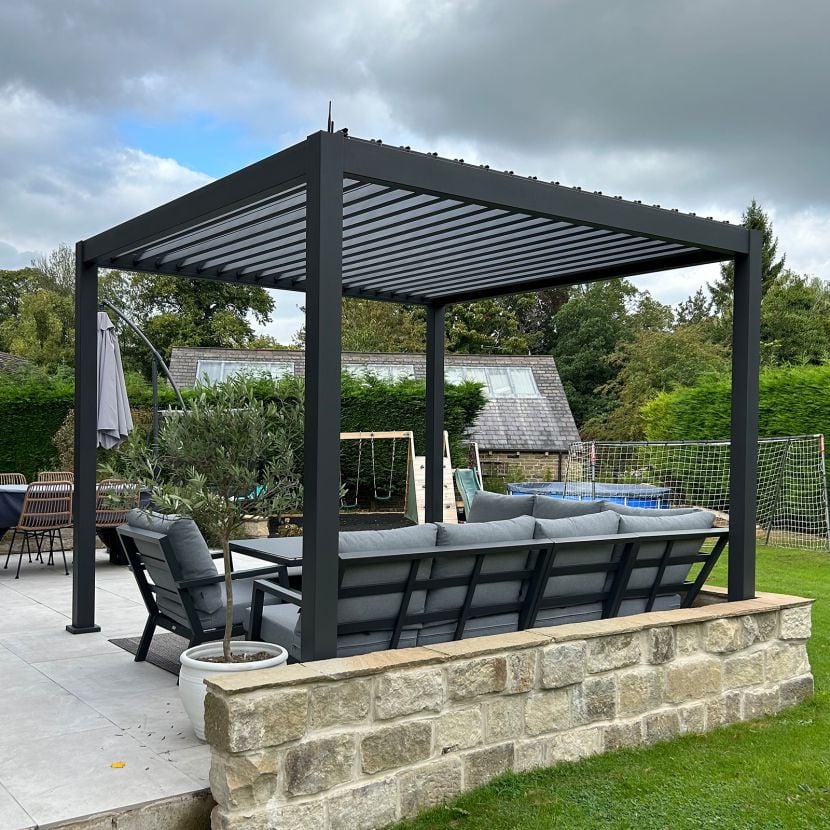 NOVA TITAN PLUS 3m x 3m Square Pergola – Grey (2026 Model)