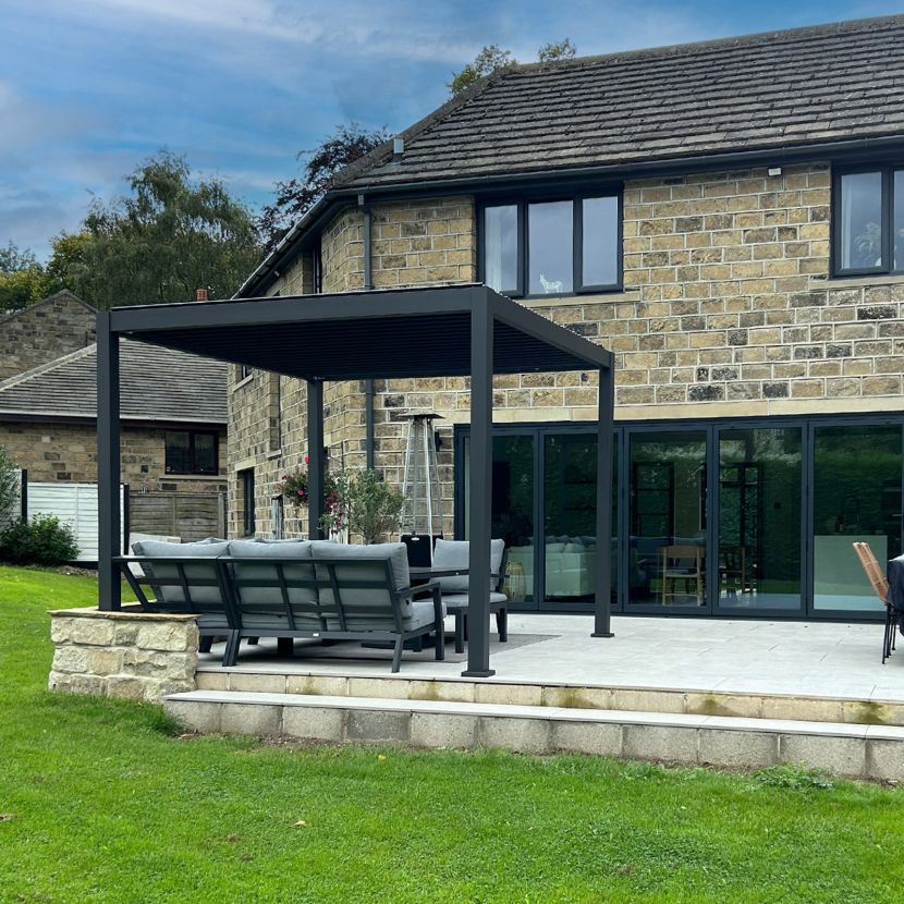NOVA TITAN PLUS 3m x 3m Square Pergola – Grey (2026 Model)