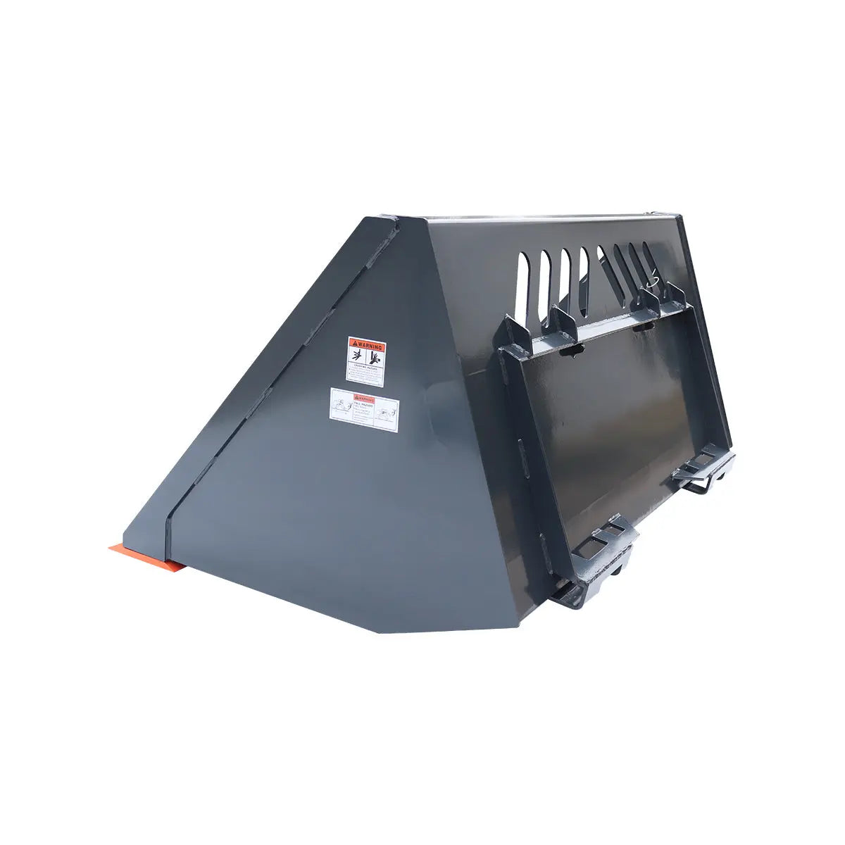 Heavy-Duty 60" Skid Steer Snow/Mulch Bucket, Bolt-On Cut Edge, 1500-lb Weight Capacity, Universal Quick Mount, TMG-SN60