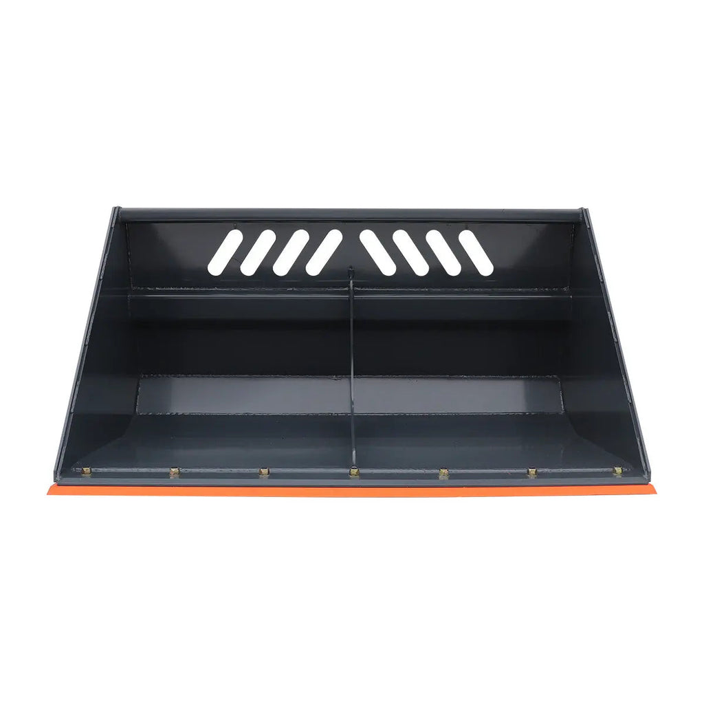 Heavy-Duty 60" Skid Steer Snow/Mulch Bucket, Bolt-On Cut Edge, 1500-lb Weight Capacity, Universal Quick Mount, TMG-SN60