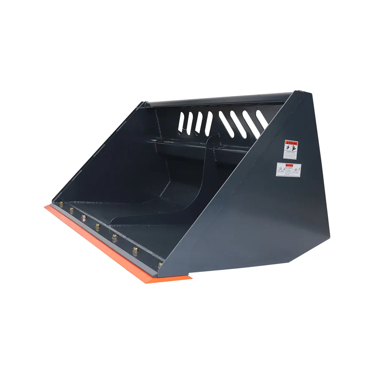 Heavy-Duty 60" Skid Steer Snow/Mulch Bucket, Bolt-On Cut Edge, 1500-lb Weight Capacity, Universal Quick Mount, TMG-SN60