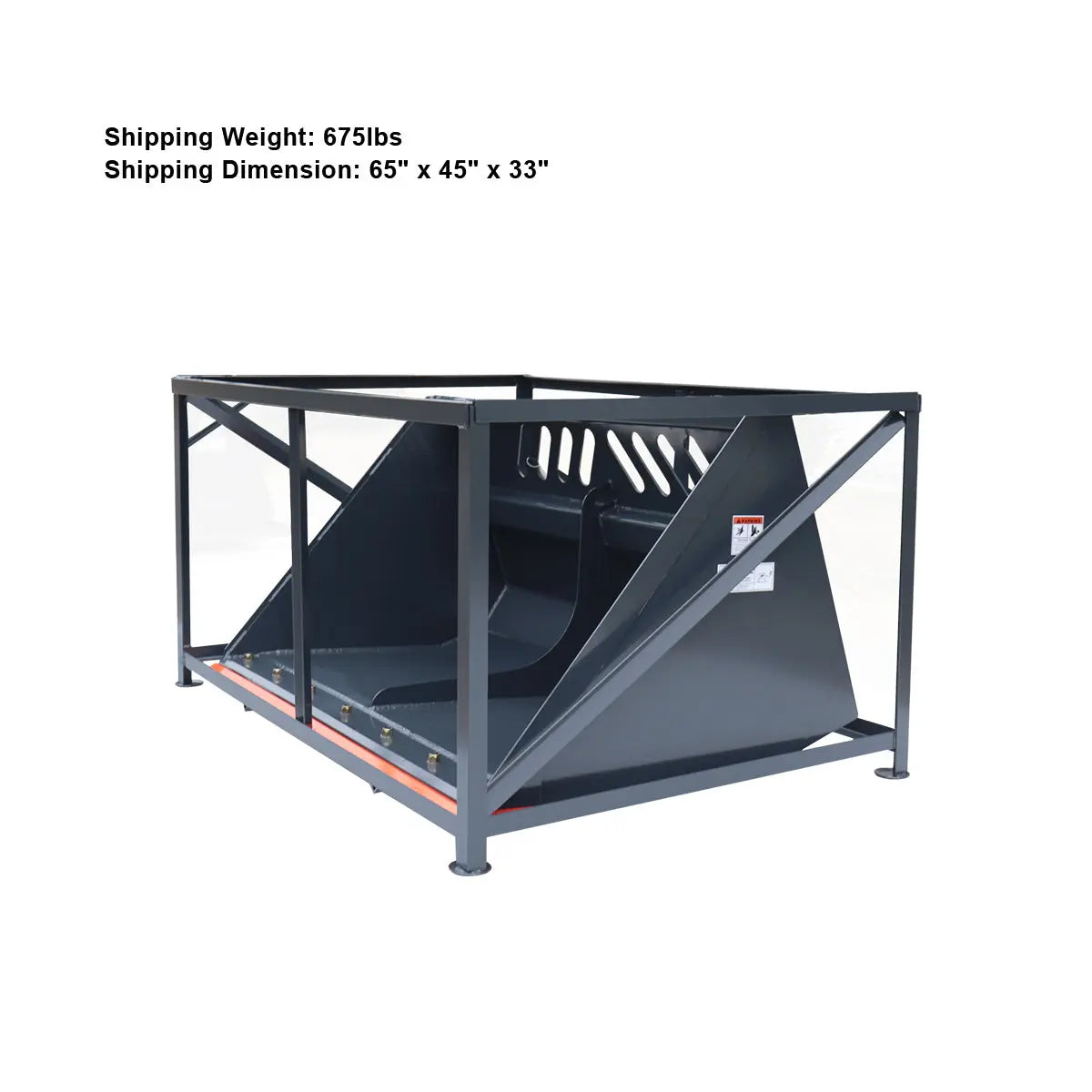 Heavy-Duty 60" Skid Steer Snow/Mulch Bucket, Bolt-On Cut Edge, 1500-lb Weight Capacity, Universal Quick Mount, TMG-SN60
