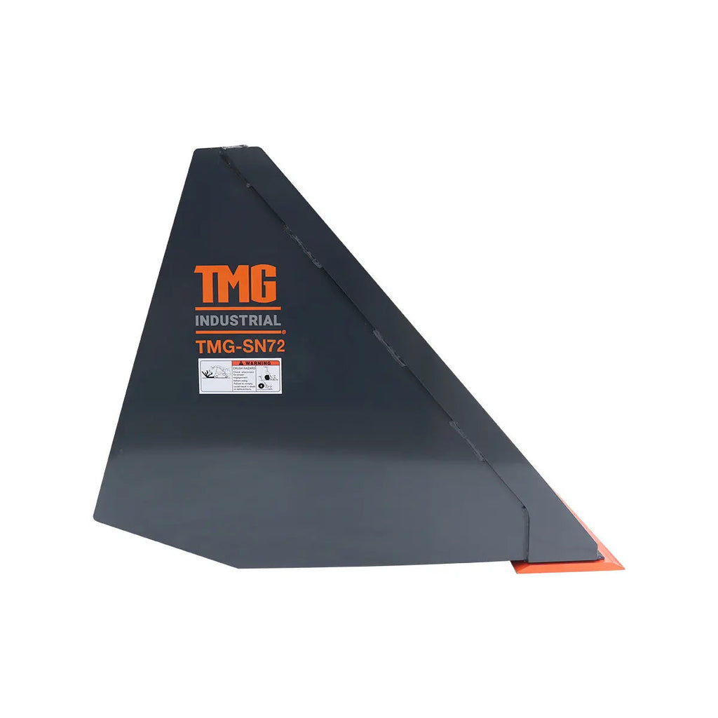 Heavy-Duty 72" Skid Steer Snow/Mulch Bucket, Bolt-On Cut Edge, 1500-lb Weight Capacity, Universal Quick Mount, TMG-SN72