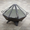 Iron Embers 3' Polygon Fire Pit Package with Spark Screen (Double Door)